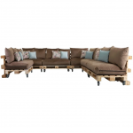 Paletové sedenie Golden Garden GG91/1 - Podsedáky a Vankúše "FIT IN" 120cm x 80cm x 15cm - penový granulát - capuccino